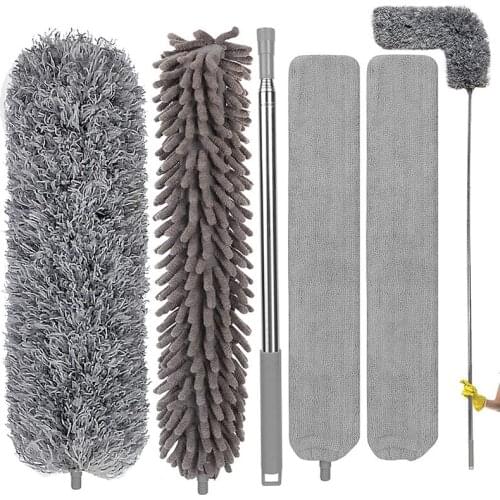 Feather Duster, Microfiber Duster Kit with Telescoping Extension Pole,Detachable Reusable Washable Dusters for Cleaning