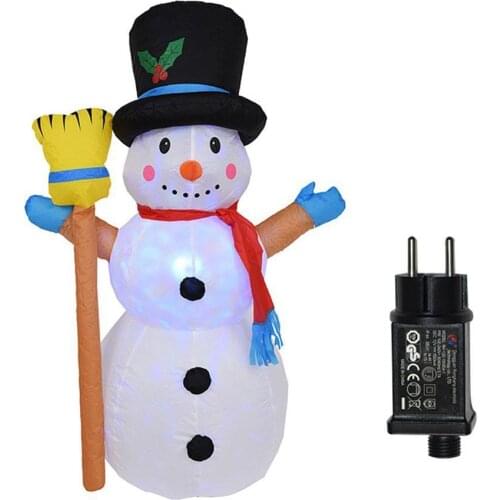 1.2M 47" Christmas Lighted Inflatable Snowman LED Light Toy Decoration Dolls LED Yard Prop for Household Parties Ornaments