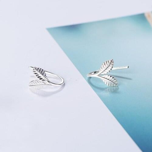 Sole Memory New Fresh Leaves Sprouting Ear Hooks Student 925 Sterling Silver Temperament Fashion Female Dangle Earrings SEA413