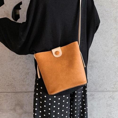 Net Red Bucket Bag 2019 New Chic Shoulder Fashion Retro Messenger Bag Female PU Vintage elegant ladies leather bag