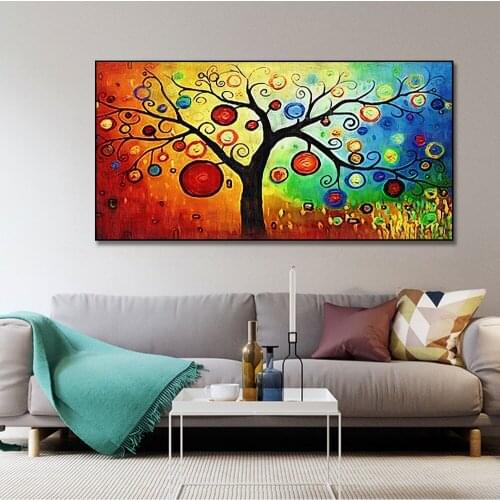 Modern Landscape Tree Forest Abstract Canvas Painting Poster Print Wall Art Picture For Living Room Home Decor Frameless