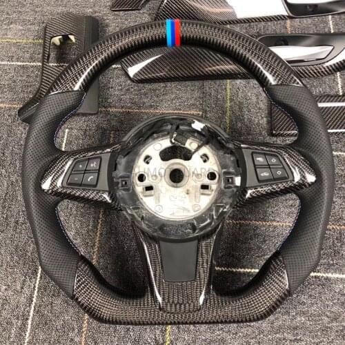 Cuatomized Gloss Carbon Fiber Sports Steering Wheel Alcantara Leather Compatible for BMW Z4 2009-2013
