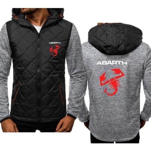 New Spring Autumn Mens ABARTH Logo Hoodie High Quality Zipper Long Sleeve Cotton Harajuku Casual Jacket 3 Colors