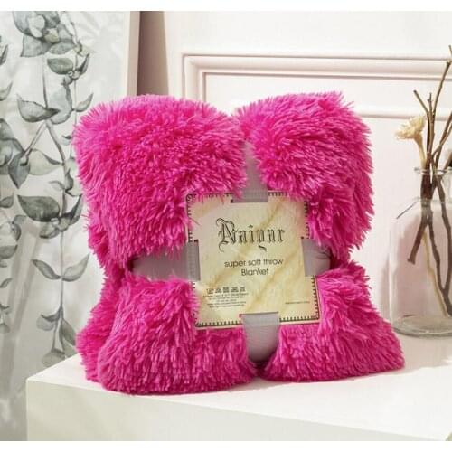 160*200 Shaggy Coral Blanket Warm Soft Blanket For Bed Sofa Bed Bedspreads Home Decoration Comfortable Bed Cover Plaid Blankets