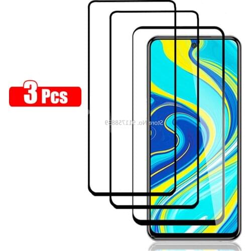 3Pcs Full Cover Tempered Glass For Xiaomi Redmi Note 10S 9 10 Pro Max Not 9S Screen Protector Xiaome Redmi 9T 10X 9C NFC 9A Film