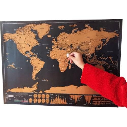 Luxury Erasable world Travel map Toy map travel 82.5x59.4cm Home office decoration wall sticker poster Decorative map 1 Pcs