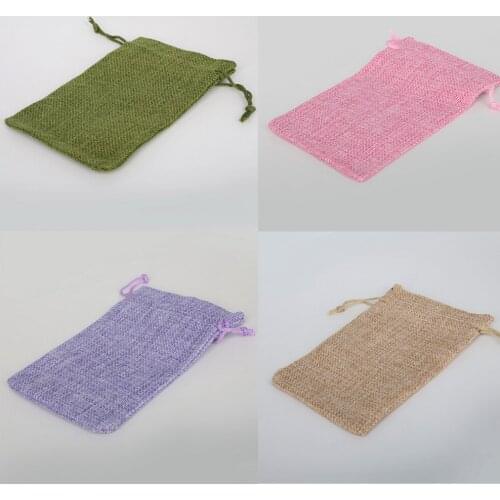 10pcs Cotton Linen Gift Candy Beads Bags Christmas Pouch Wedding Party Holder Neckalce Bracelets Jewelry Bag 10x14cm