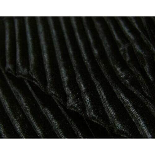 2 meters 150cm 59.05" width black crumple accordion pleated pleuche velour fabric for long skirt dress MM67