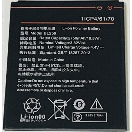 3.82V 2750mAh BL259 For Lenovo K3 K30-T K30-W K30-E K31-t3 K31-t7 K10 K10e70 Battery