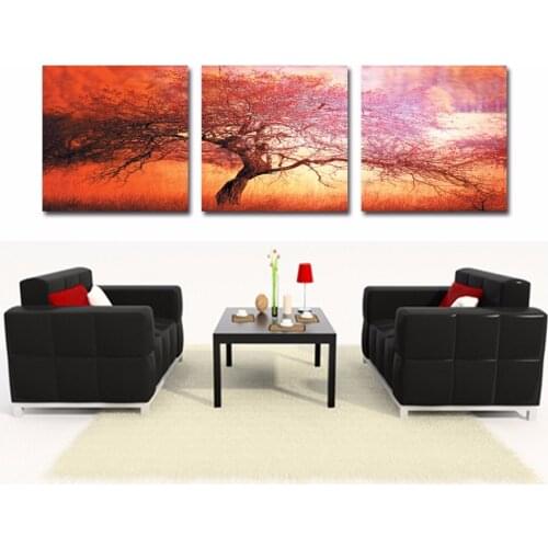 3 pieces canvas painting scenic tree canvas poster print for living room home decoration no frame