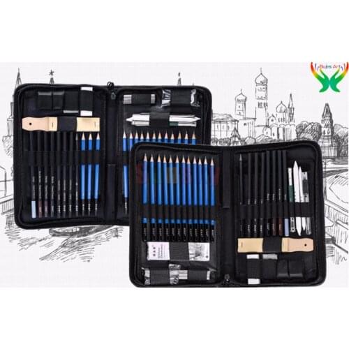40pc/set new Sketch Charcoal Pencil set drawing black pencil Writing Stationery drawing HB-TZ60 draw set School Office Supplies