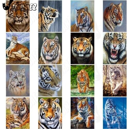 Wild Animal Diamond Painting Pattern Tiger 5D Diy Hand Inlaid Cross Stitch Embroidery Mosaic Kit Wall Decoration Craft Gift