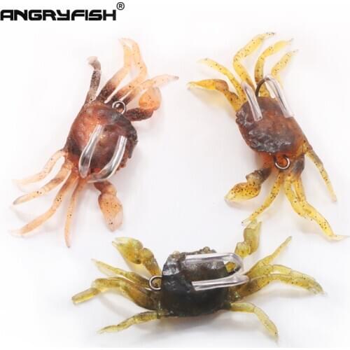 Angryfish 34.5g Crab Lure Sinking Jig Lead Fishing Bait 113mm Silicone Soft Fishing Rubber Plastic Artificial With Double Hook