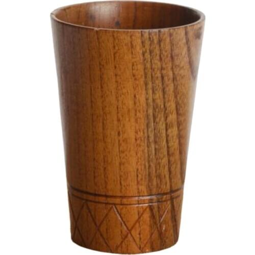Natural Solid Wooden Wine Barrel Shaped Cup, Nordic Style Wood Cup, Portable Cup