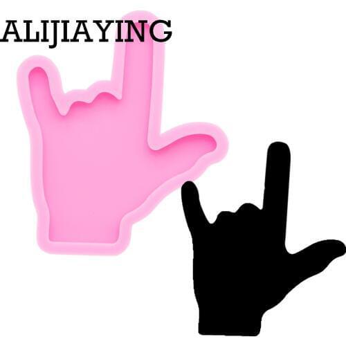 DY0118 DIY Shiny hand Key ring decoration molds keychain silicone epoxy resin molds not sticky