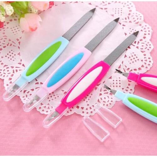 Hot 480Pcs 2 in 1 Nail Files Professional Stainless Steel Dual-use Cleaning Manicure Beauty Nail Art Tools Manicure tool SN204