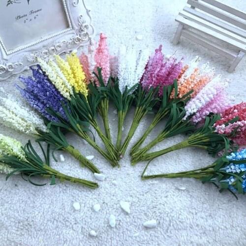 10 branch (1 Bouquet) Artificial Silk High Quality Lavender PE Material Wedding Home Decoration DIY Garland Craft Flower