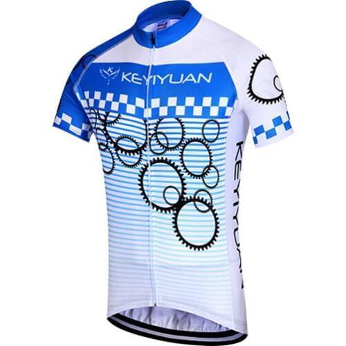 KEYIYUAN men Cycling Bicycle Jersey Bike Wear Short Sleeve Shirt Sports Top