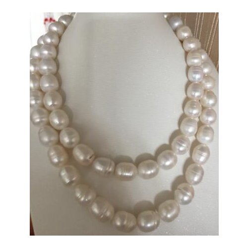 Classic 9-10mm south sea white baroque pearl necklace 32inch 14k