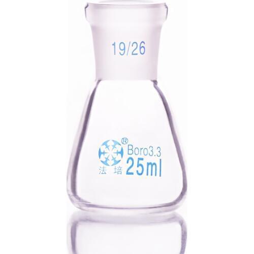 Conical flask with standard ground-in mouth,Capacity 25ml,joint 19/26,Erlenmeyer flask with standard ground mouth
