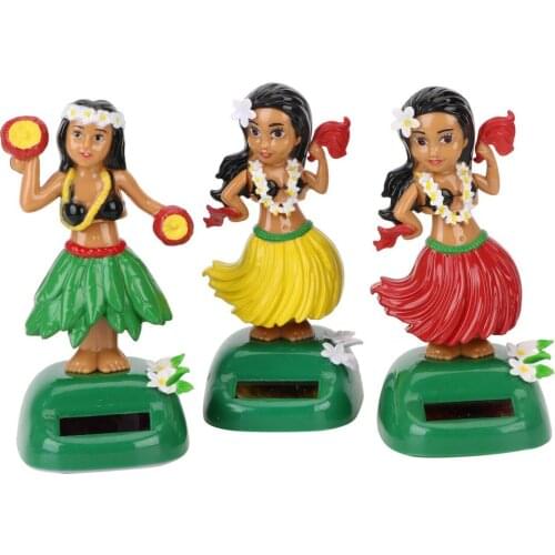 LEEPEE Auto Interior Solar Decompression Hawaii Girl Hula Interior Accessories Car Decoration Car Ornaments Shaking Head Toy