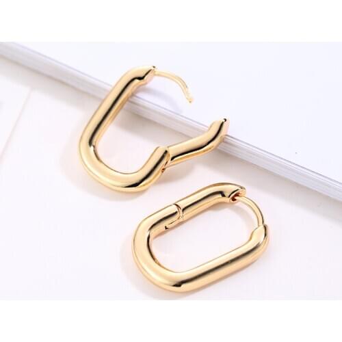 Minimalist Silver color Stud Earrings Vintage Geometric Ellipse Ear Hoops Handmade Earrings Party Accessories Jewelry Gift