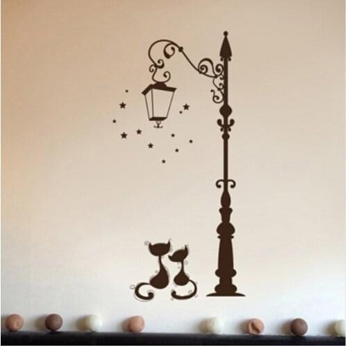 Fashion cute cat stickers funny stickers cat living room TV decoration wall decor kids bedroom vinyl Decor wall sticker