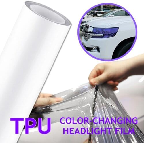 New Arrival Car Styling TPU Blackened Purple Intelligent Light Control Color-Changing Headlight Anti-scratch Protection Film