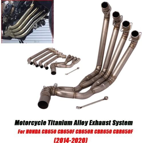For Honda CBR650F CBR650R CB650R CB650 CB650F 2014-2020 Motorcycle Titanium alloy Front Pipe Exhaust System Connect 51mm Muffler