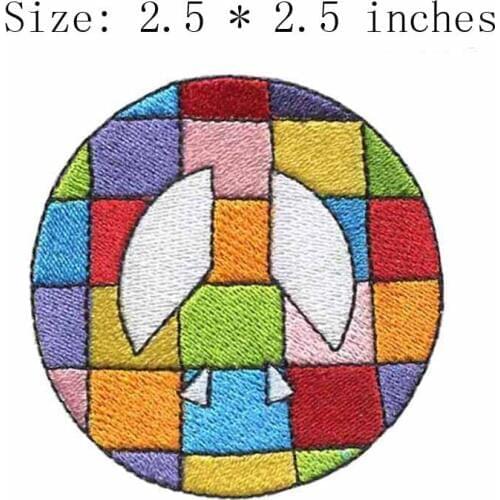 Rainbow wall 2.5"wide embroidery for herramientas cuero/pastoral fabric/lucky patch