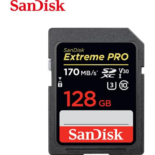 Original SanDisk SD Card 64GB 128GB 256GB V30 Max Reading Speed 170MB/s Class 10 U3 UHS-I Extreme Pro Memory Card 4K For Camera