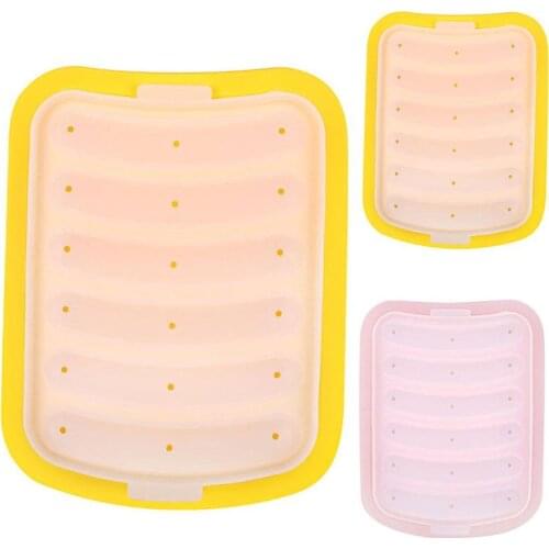 Silicone Mold DIY For Making Hot Dogs Sausage Non-Stick 6-Cavity Supplementary Meat Sausage Mould Baking Tool Kitchen Gadgets