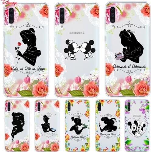 Silicone Cover Disney Princess Flower For Samsung Galaxy A90 A80 A70 A70S A60 A50 A40 A30S A20S A20E A10 A10E Phone Case
