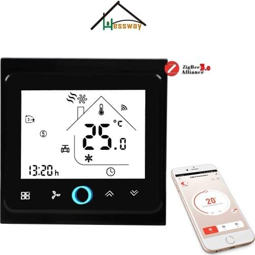 HESSWAY 2P4P Cool Heat Zigbee Switch THERMOSTAT for Room Air Temperature Regulator Via Tuya Gateway