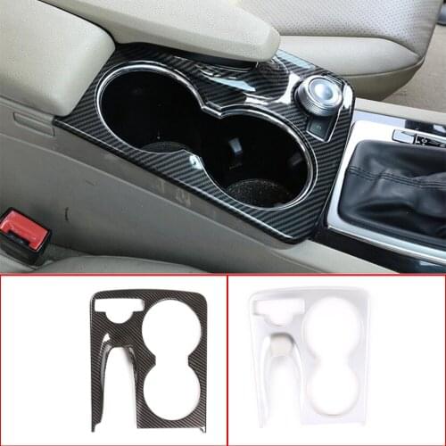 Carbon Fiber ABS Water Cup Holder Panel Decoraive Trim For Mercedes Benz GLK Class X204 2008-2015 Interior Car Accessories