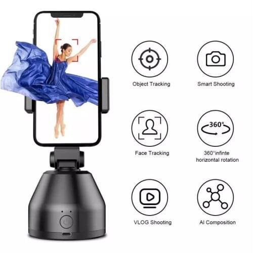 Smart 360° Object Tracking Phone Holder Auto Selfie Stick Tripod Camera Phone Holder Camera Gimbal For Photo Vlog Live Video
