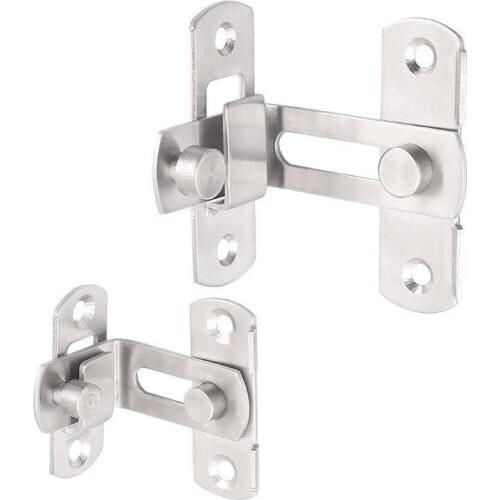 Stainless Steel Right Angle Locking Latch Sliding Barn Door Lock Doors Windows Safety Security Home Anti-Theft Guard