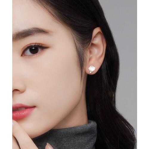 Pearl Starfish Shell Small Rose Gold Color 925 Sterling Silver Stud Earrings For Women Trendy Simple Jewelry Cute Gift