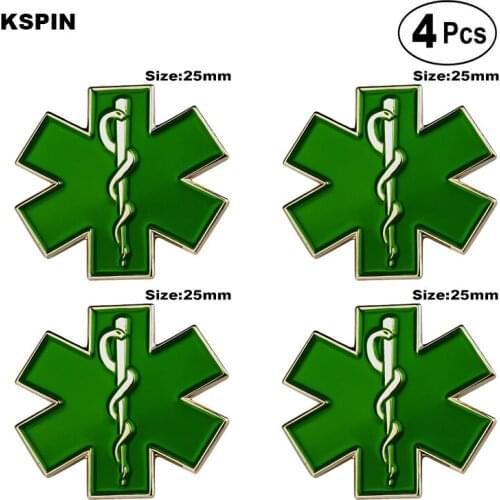 Green Nursing Amusing Lapel Pin Flag badge Brooch Pins Badges 4pcs
