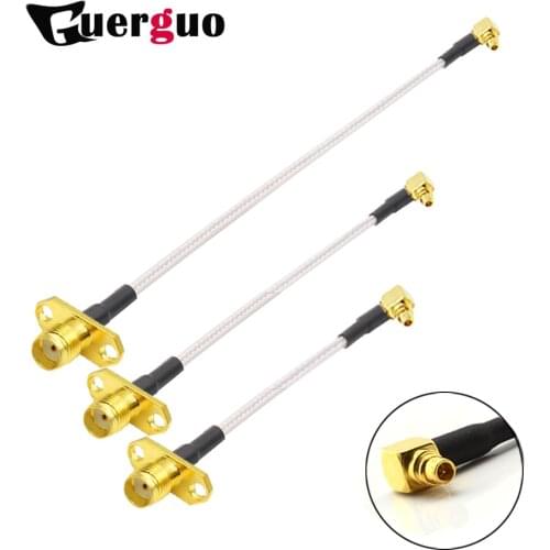 1PC MMCX to SMA/RP-SMA Female Flange Panel Mount RG316 Pigtail FPV Antenna Extension Cord for TBS Unify PandaRC VTX
