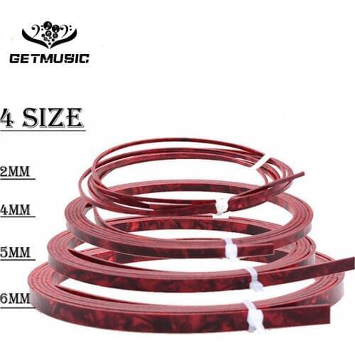 10PCS Cool Guitar Parts Celluloid Guitar Binding Body project Purfling Strip Red Pearl-6/5/4/2 x 1.5mm