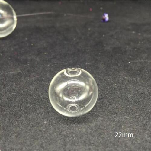 10pieces 22mm round glass globe glass bubble with 2-3mm double hole glass vial glass bottle locket jewelry findings supply