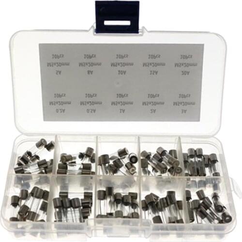 100 pcs 5X20mm Fast-Blow Glass Tube Fuse Quick Blow Car Glass Tube Fuses