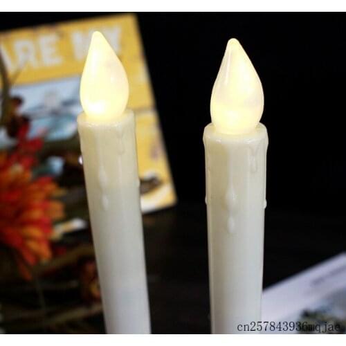 200pcs LED Taper Lamps Dipped Flickering Electric Pillar Candles Battery Operated Flameless Candle Wedding Christmas
