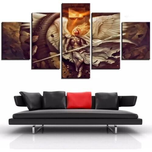 5 Piece Wall Art Canvas Anime Seraph Posters Manga Figure Modular Home Decor Pictures Modern Living Room Decoration Paintings