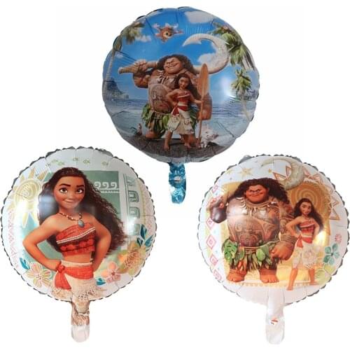 50pcs 18inch Cartoon Moana Foil Helium Balloons Birthday Party Decoration Baby Shower Inflables Kids Toys Boy Gift Air Globos