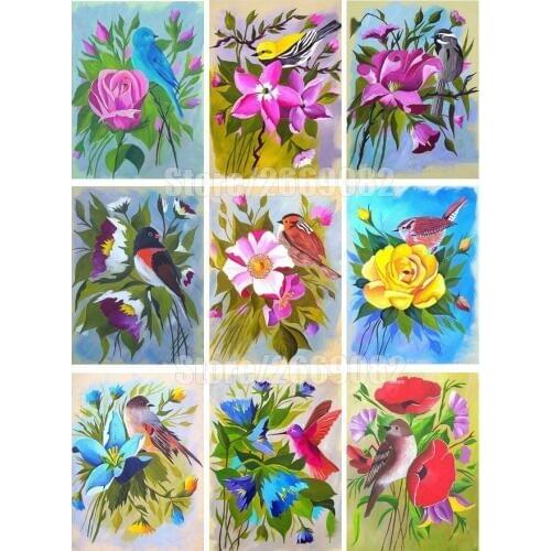 5D DIY diamond painting bird diamond inlaid flower cross stitch painting resin drill handmade home decoration gift TT1115