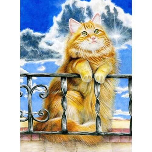 5D DIY Diamond Painting Full Square Cat Rhinestones Pictures Diamond Embroidery Animals Mosaic Sale Home Decoration