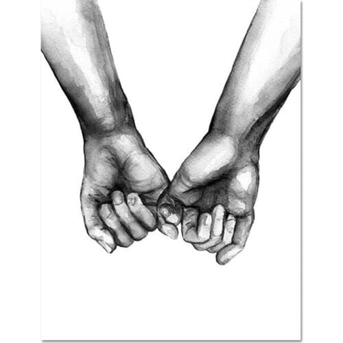 DIY Diamond Embroidery full square round Diamond Painting Black And White Holding Hands Diamond Mosaic pictures Home Decoration