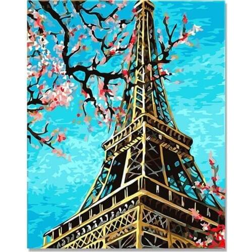 Tower Frameless Painting By Numbers DIY Digital Canvas Oil Home Decor For Living Room Wall Art decoration
